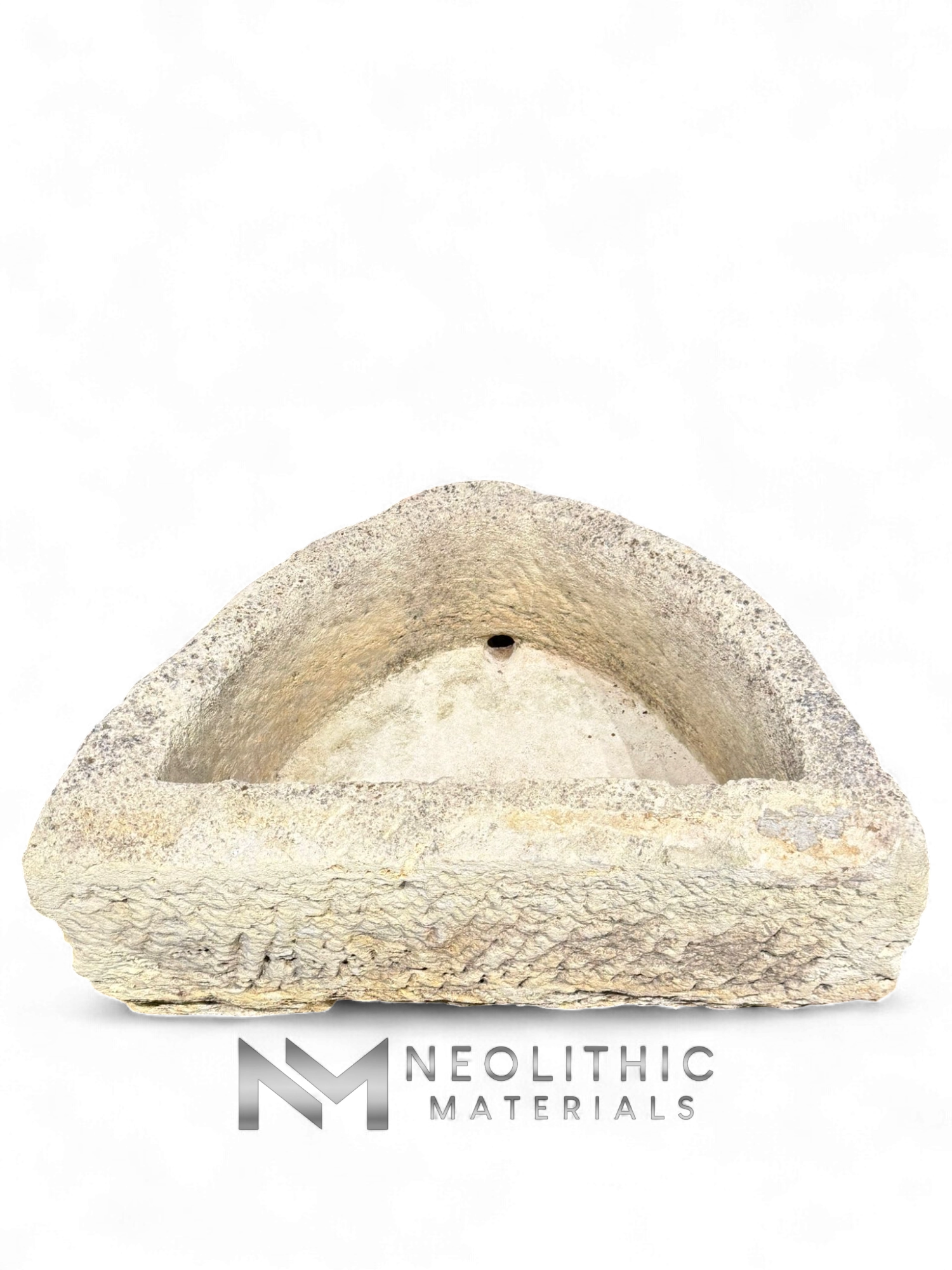 Antique French Limestone Half Moon Trough - Image 5